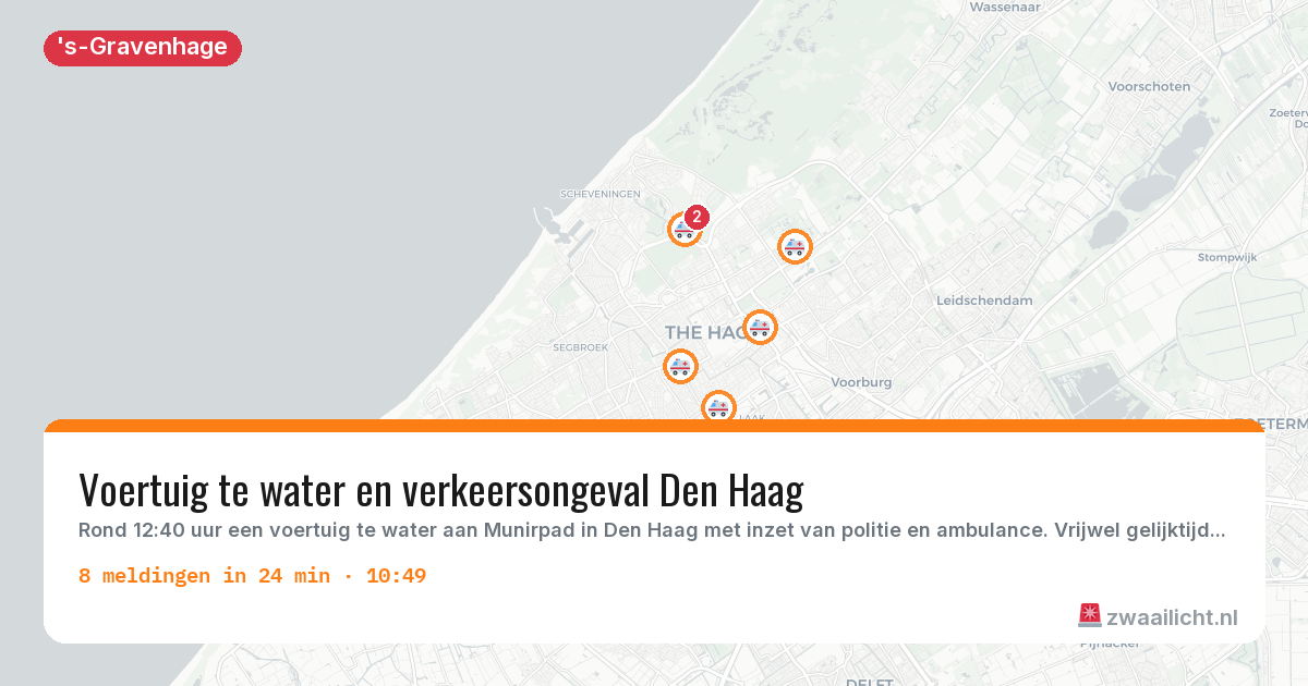 Kaart van de activiteitspiek bij 's-Gravenhage