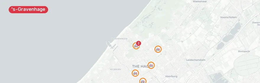 Kaart van Voertuig te water en verkeersongeval Den Haag