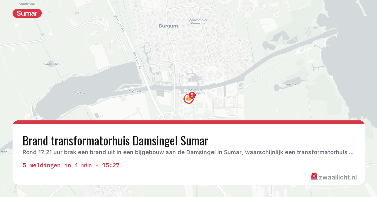 Kaart van de activiteitspiek bij Sumar