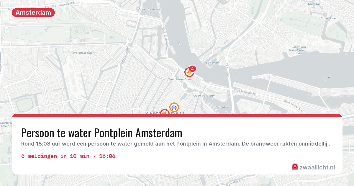 Kaart van de activiteitspiek bij Amsterdam
