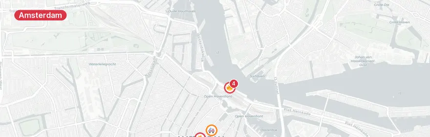 Kaart van Persoon te water Pontplein Amsterdam