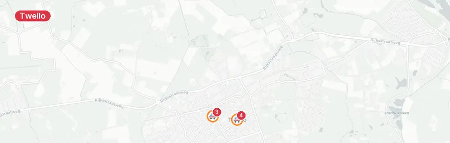 Kaart van Dode bij spoorwegongeval NS station Twello
