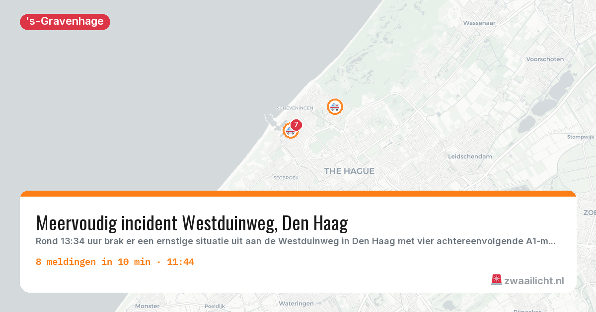 Kaart van de activiteitspiek bij 's-Gravenhage