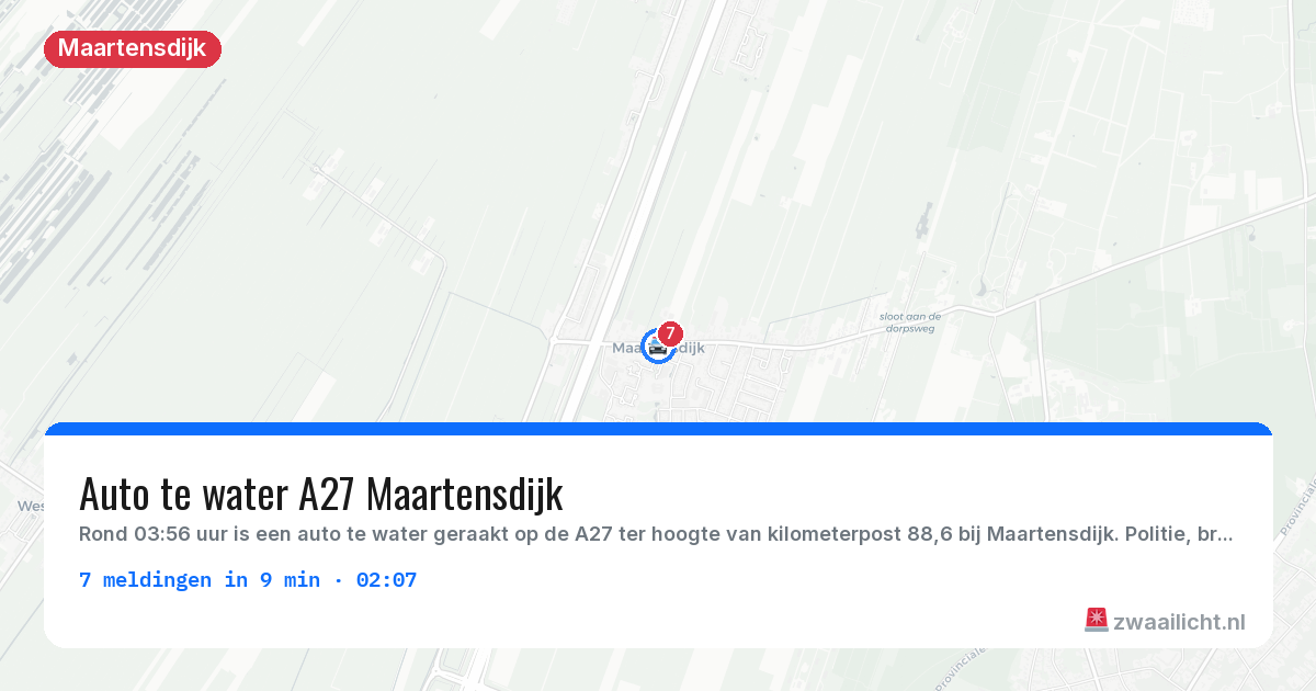 Kaart van de activiteitspiek bij Maartensdijk