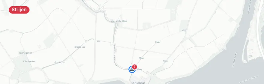 Kaart van Auto te water Sasseweg Strijen — één gewonde