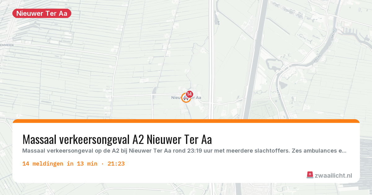 Kaart van de activiteitspiek bij Nieuwer Ter Aa