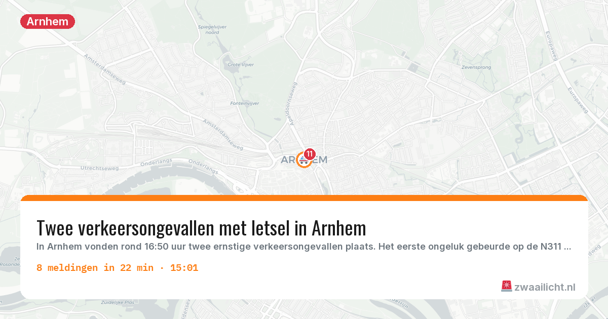 Kaart van de activiteitspiek bij Arnhem