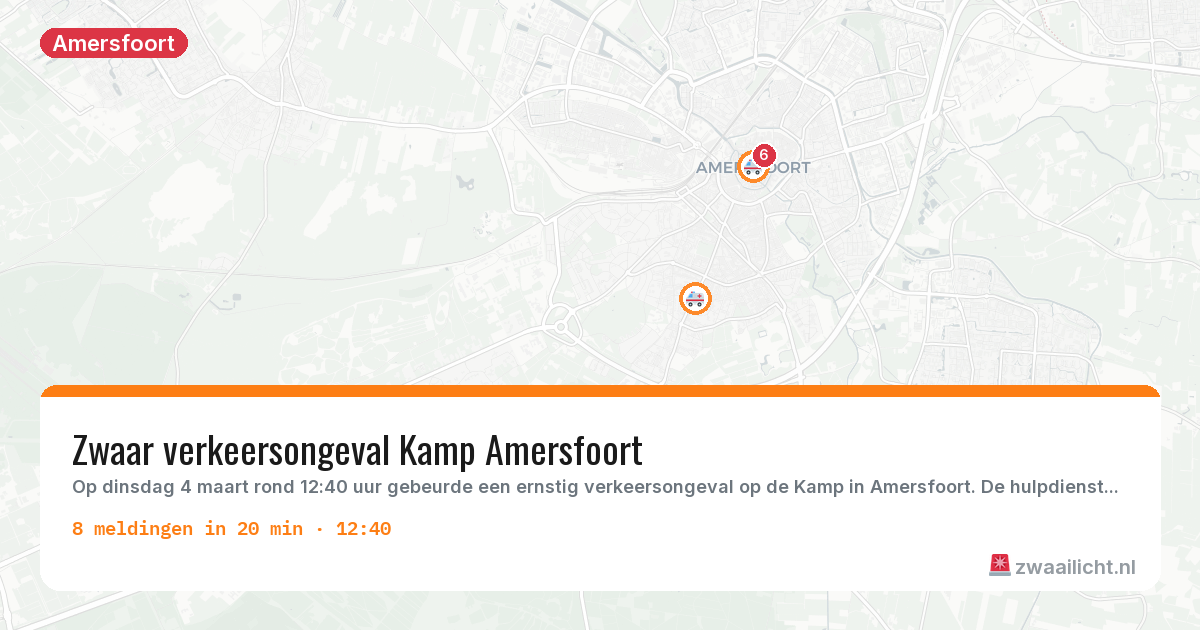 Kaart van de activiteitspiek bij Amersfoort