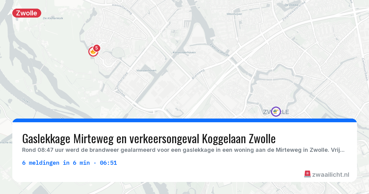 Kaart van de activiteitspiek bij Zwolle