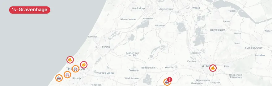 Kaart van Brandmelding en medische incidenten 's-Gravenhage
