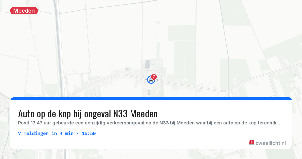 Kaart van de activiteitspiek bij Meeden
