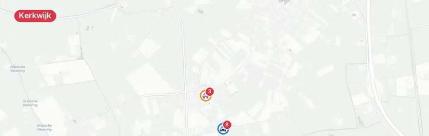 Kaart van Frontale botsing Kerkwijksekade, vier gewonden
