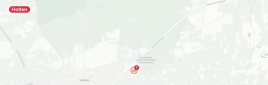 Kaart van Kettingbotsing A1 Holten, drie auto's betrokken