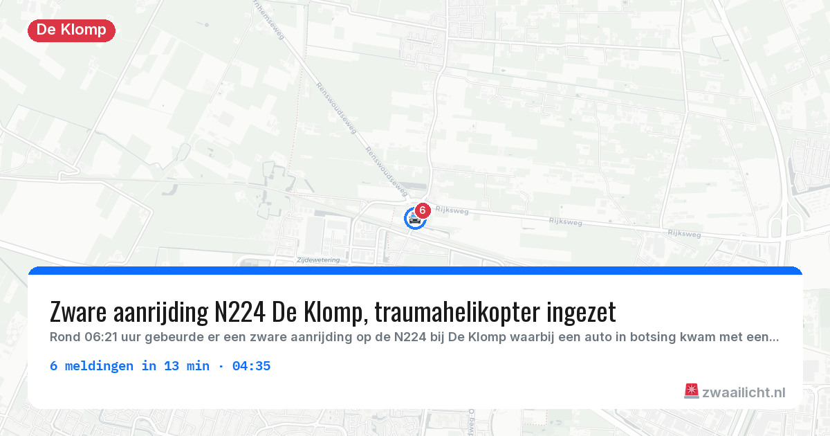 Kaart van de activiteitspiek bij De Klomp