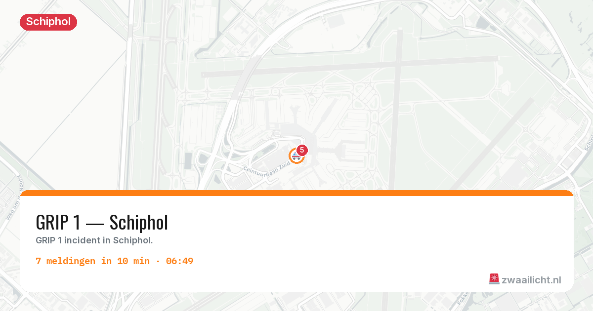 Kaart van de activiteitspiek bij Schiphol