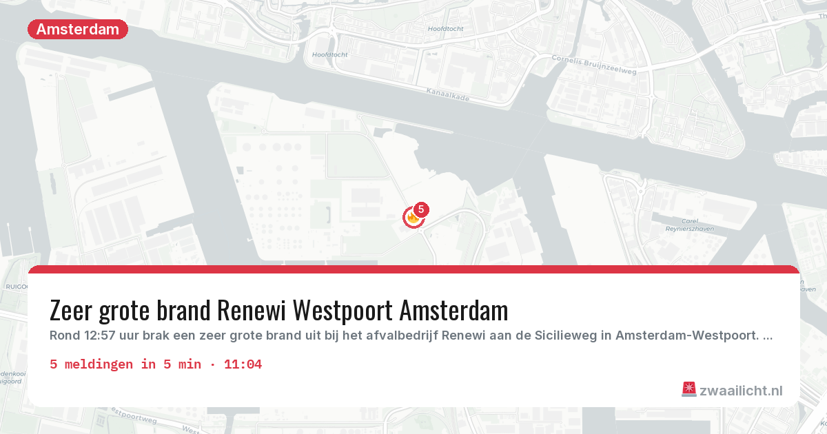 Kaart van de activiteitspiek bij Amsterdam