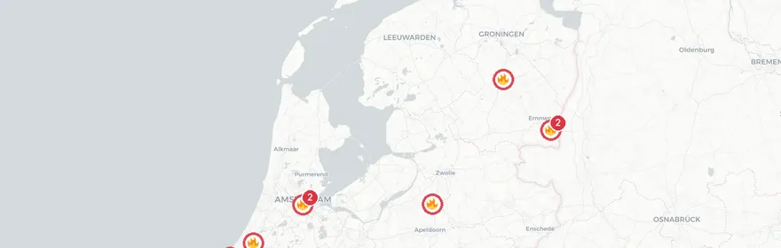 Kaart van Woningbranden Capelle aan den IJssel