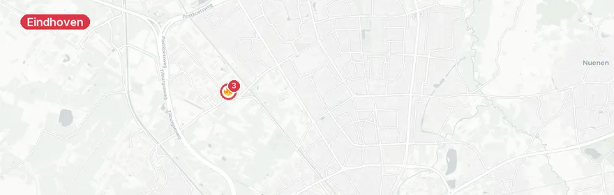 Kaart van Industriebrand Achtseweg Noord Eindhoven