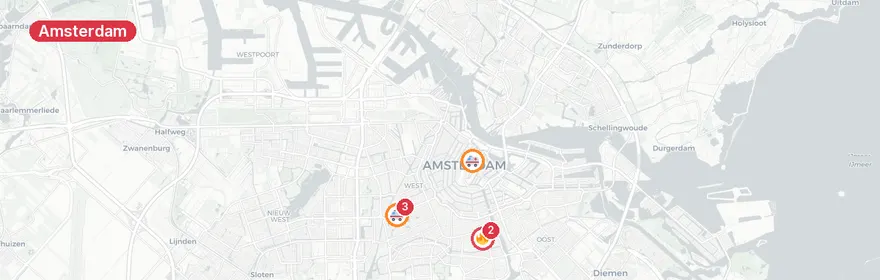 Kaart van Woningbrand Toldwarsstraat Amsterdam
