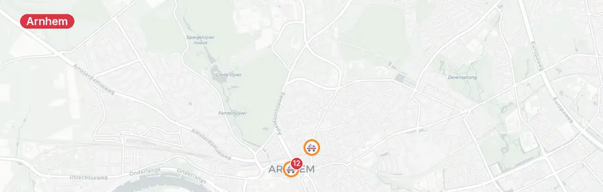 Kaart van Ernstig verkeersongeval N310 Koningsweg Arnhem