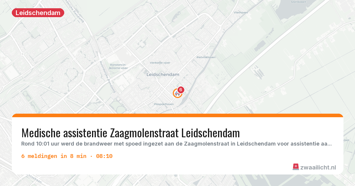 Kaart van de activiteitspiek bij Leidschendam
