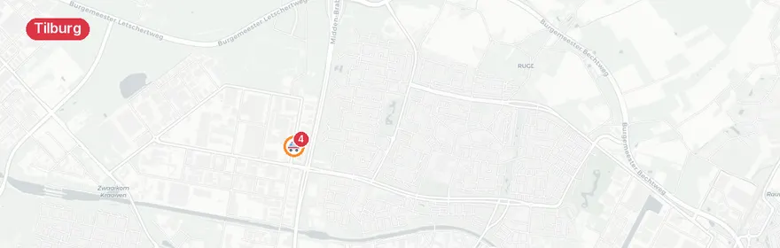 Kaart van Ongeval met letsel Ringbaan-West Tilburg