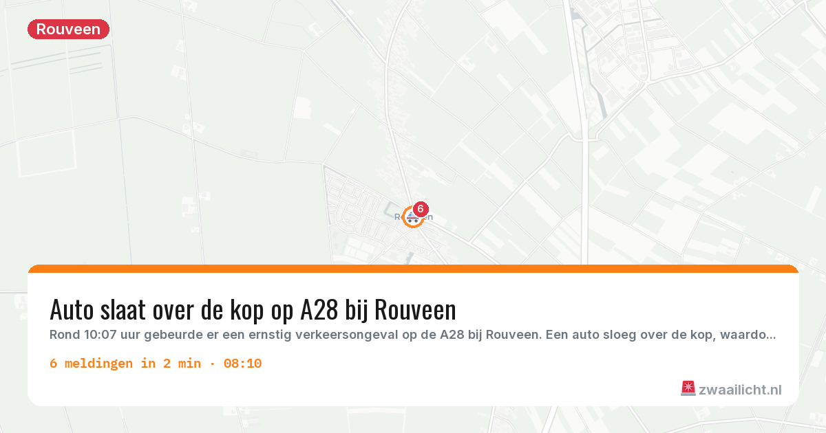 Kaart van de activiteitspiek bij Rouveen