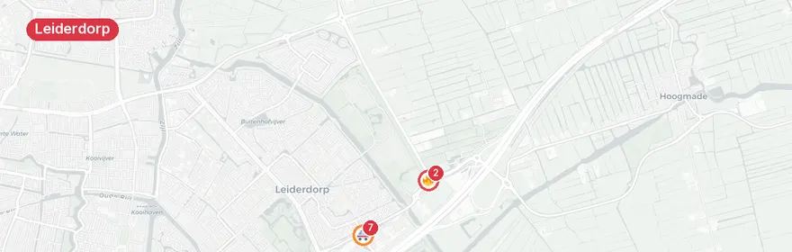Kaart van Meervoudig verkeersongeval Simon Smitweg Leiderdorp