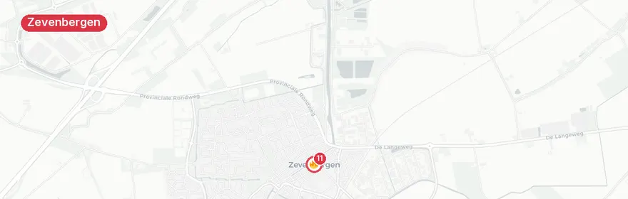 Kaart van Ernstig verkeersongeval A17 Zevenbergen, traumahelikopter...