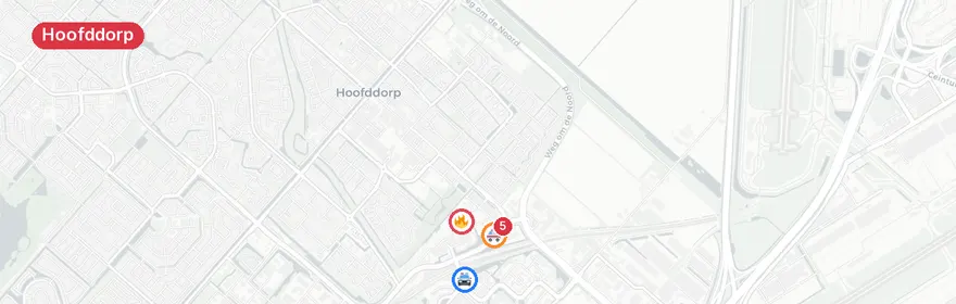 Kaart van Verkeersongeval kruising Van Heuven Goedhartlaan Hoofddorp