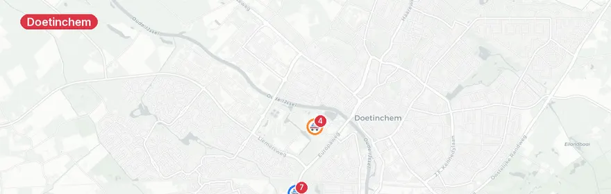 Kaart van Ernstig verkeersongeval Europaweg Doetinchem
