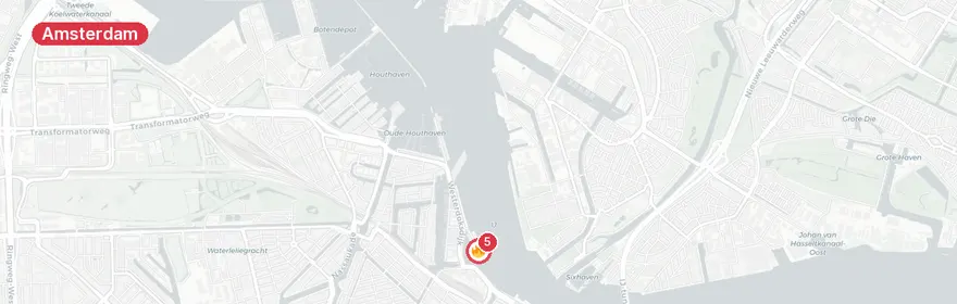 Kaart van Persoon te water IJdok Amsterdam