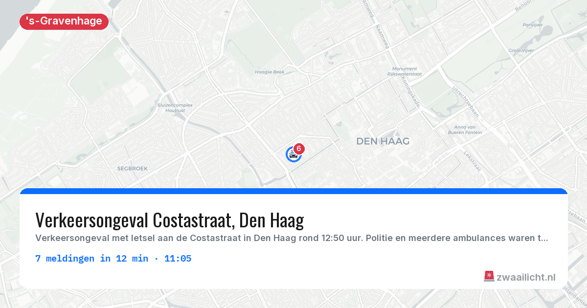 Kaart van de activiteitspiek bij 's-Gravenhage