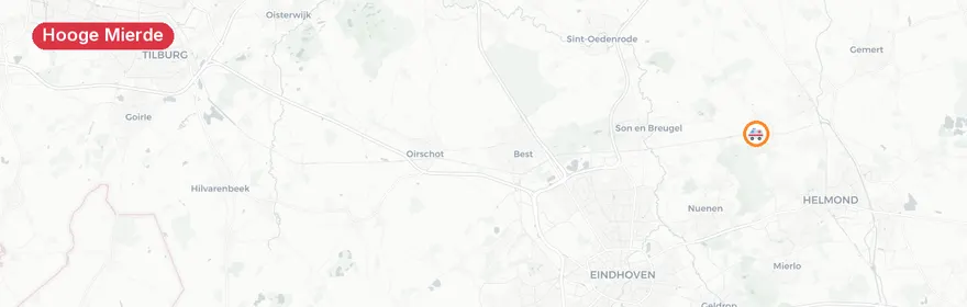 Kaart van Verkeersongeval De Wildert Hooge Mierde, traumahelikopter...
