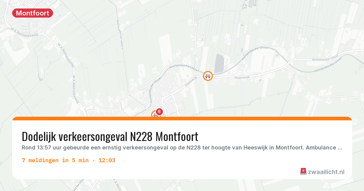 Kaart van de activiteitspiek bij Montfoort