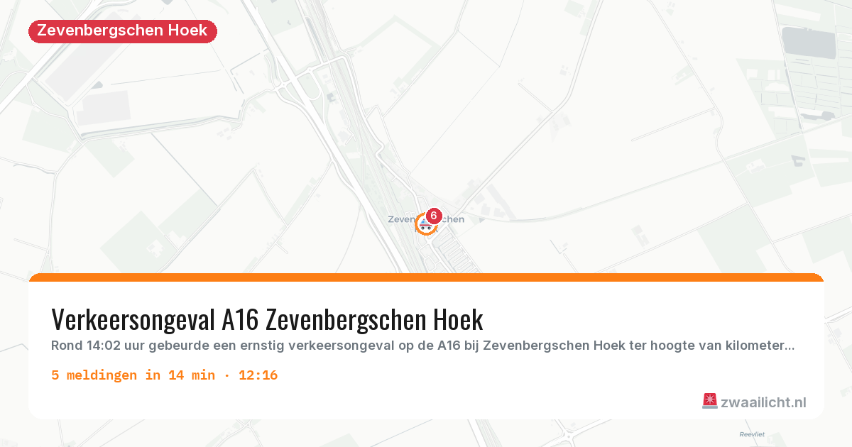 Kaart van de activiteitspiek bij Zevenbergschen Hoek