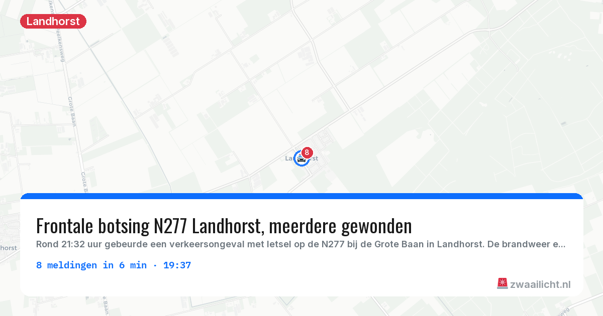 Kaart van de activiteitspiek bij Landhorst