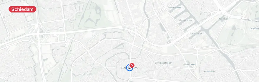 Kaart van Verkeersongeval A4 Schiedam, meerdere voertuigen