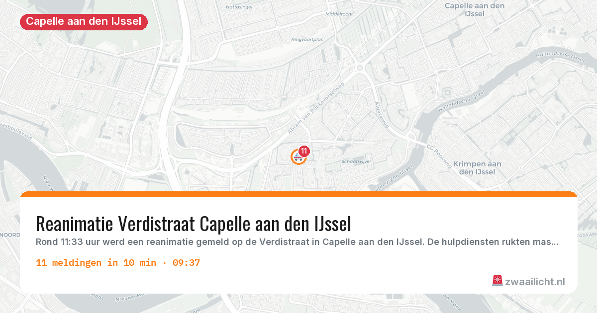 Kaart van de activiteitspiek bij Capelle aan den IJssel