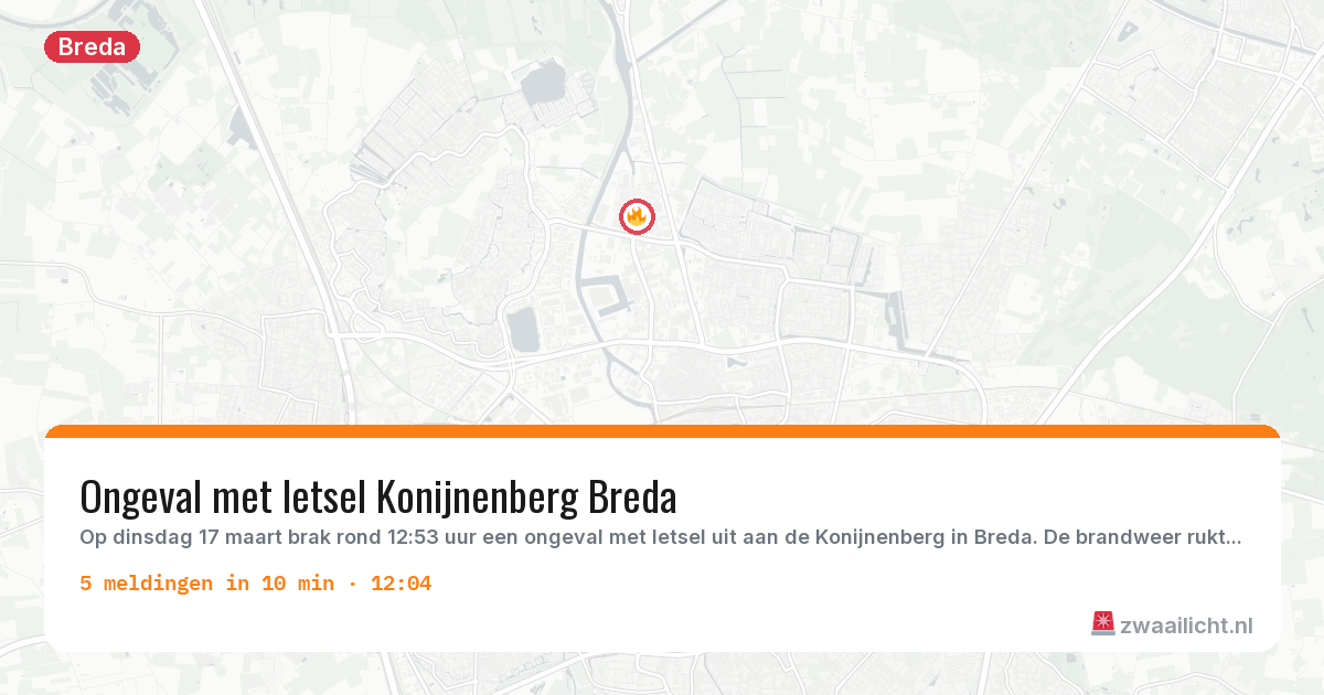 Kaart van de activiteitspiek bij Breda