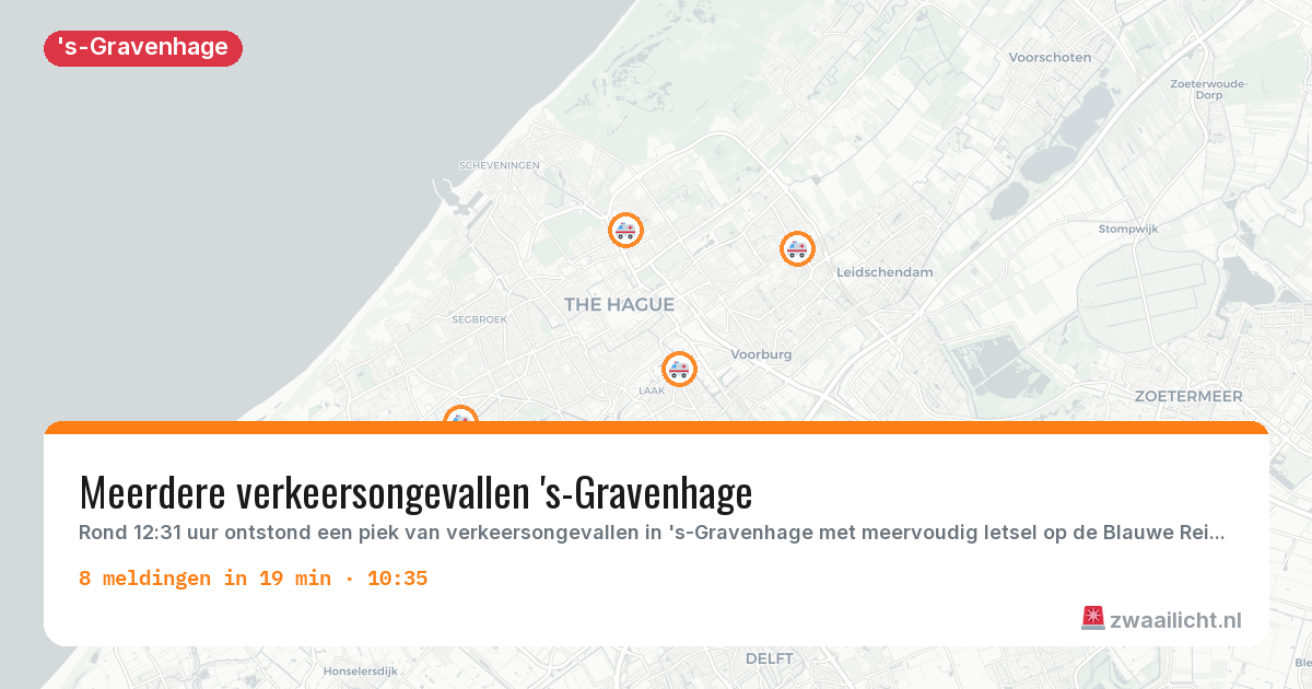 Kaart van de activiteitspiek bij 's-Gravenhage