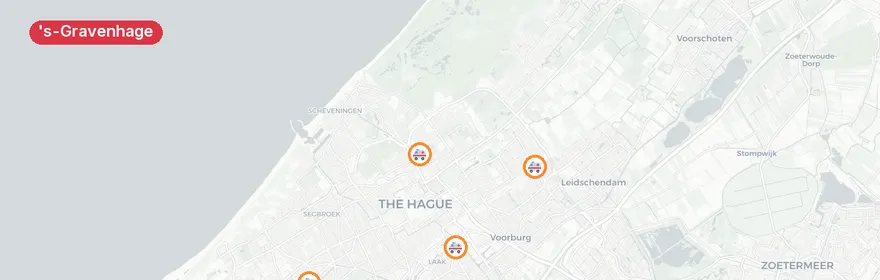 Kaart van Meerdere verkeersongevallen 's-Gravenhage