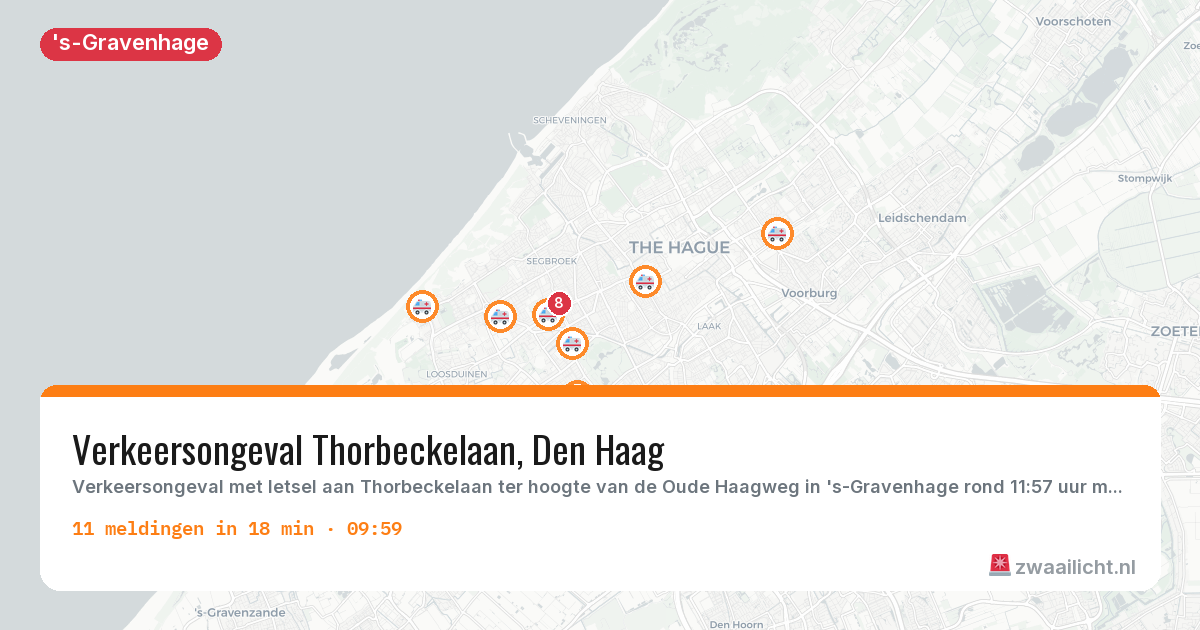 Kaart van de activiteitspiek bij 's-Gravenhage
