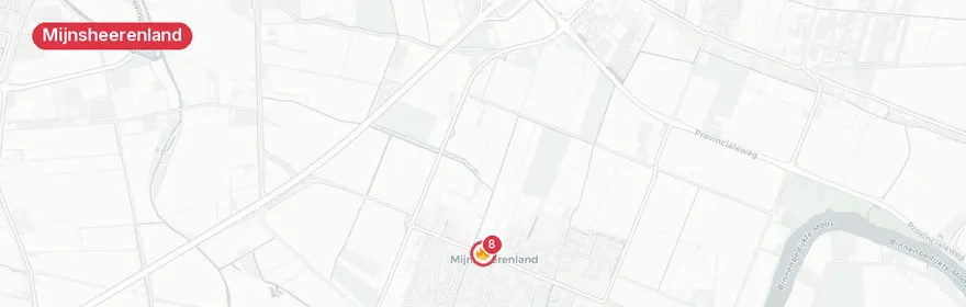 Kaart van Woningbrand Raadhuislaan Mijnsheerenland