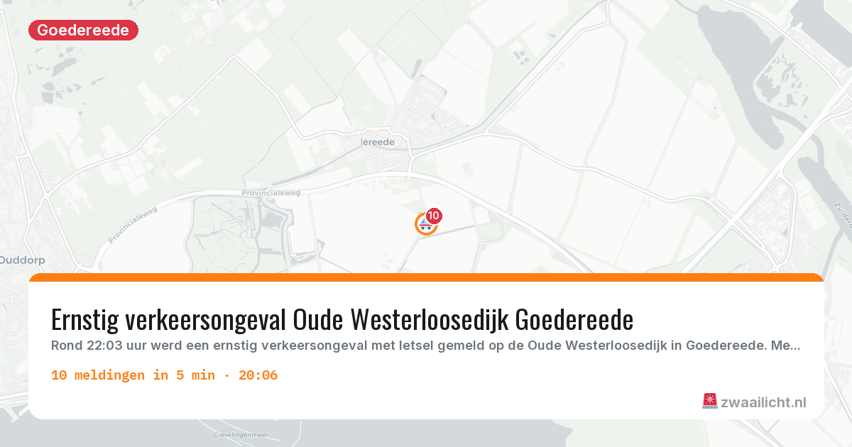 Kaart van de activiteitspiek bij Goedereede