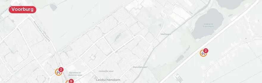 Kaart van Kettingbotsing Hraniceplein Voorburg