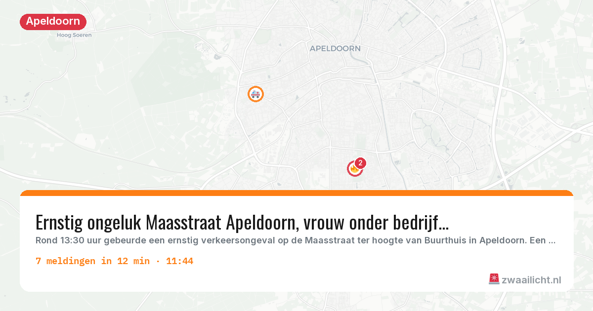 Kaart van de activiteitspiek bij Apeldoorn