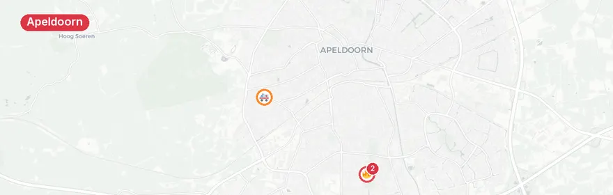Kaart van Ernstig ongeluk Maasstraat Apeldoorn, vrouw onder bedrijf...