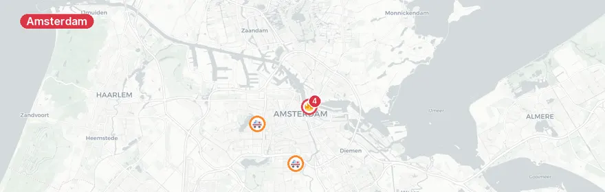 Kaart van Brand op cruiseschip De Ruijterkade Amsterdam