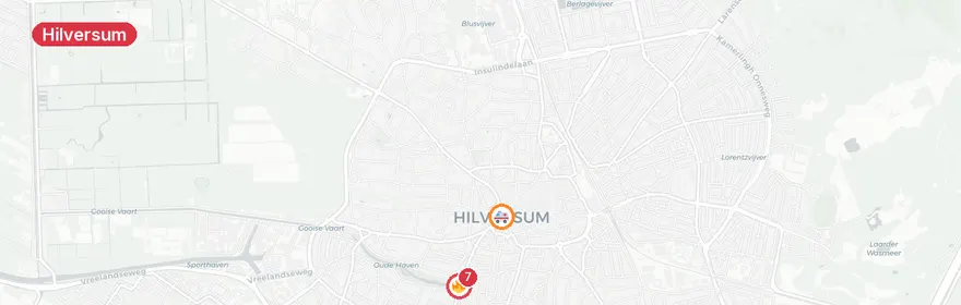 Kaart van Scooterbrand Havenstraat Hilversum, woningen ontruimd
